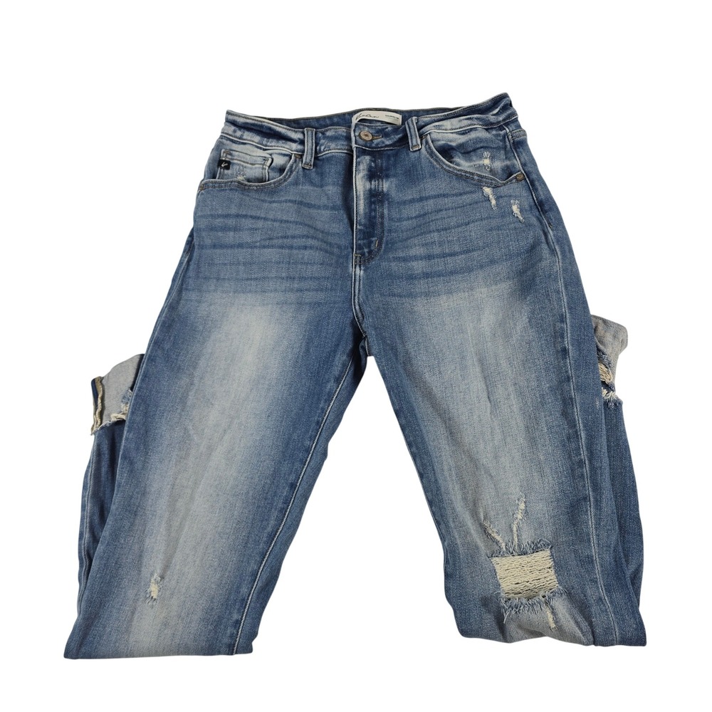 KanCan Jeans Womens Size 30 Distressed Blue Denim‎ High Rise Skinny Jeans